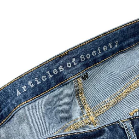 Articles Of Society Cropped Flare High Waist Dark Wash Denim Jeans Size 29 - Picture 7 of 7